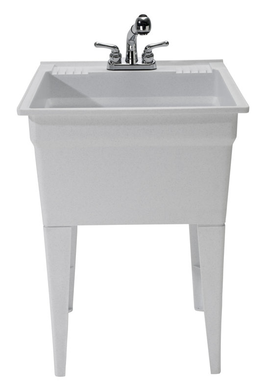 Cashel Heavy Duty 23.75" x 24.75" Single Freestanding Laundry Sink with